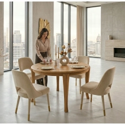 Stół ST-110A  okrągły rozkładany dębowy